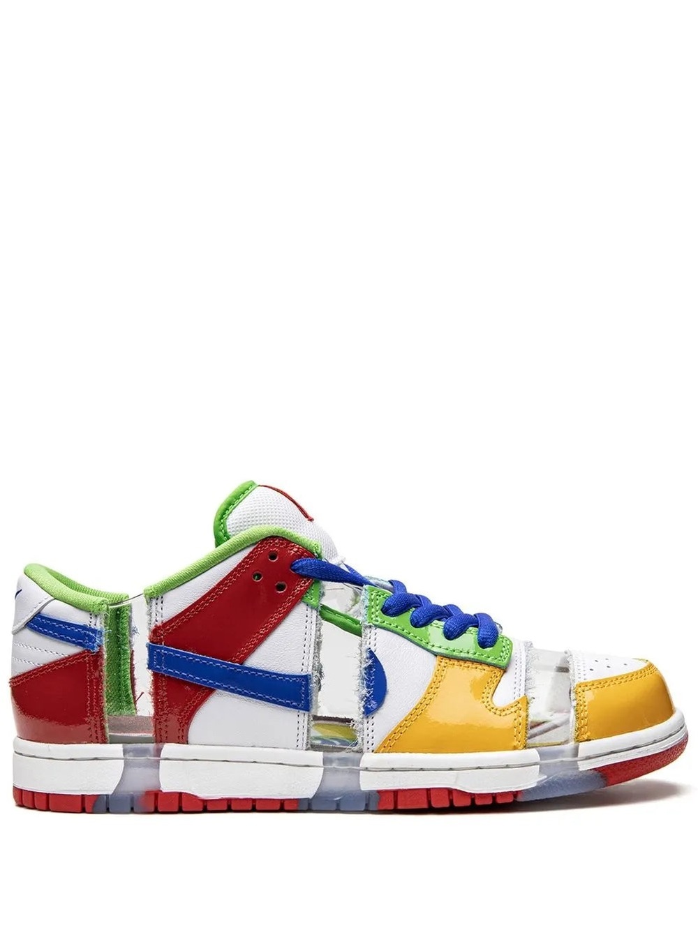 Nike Multicolor Low-Top Sneakers - White, Red, Blue, Yellow, Green